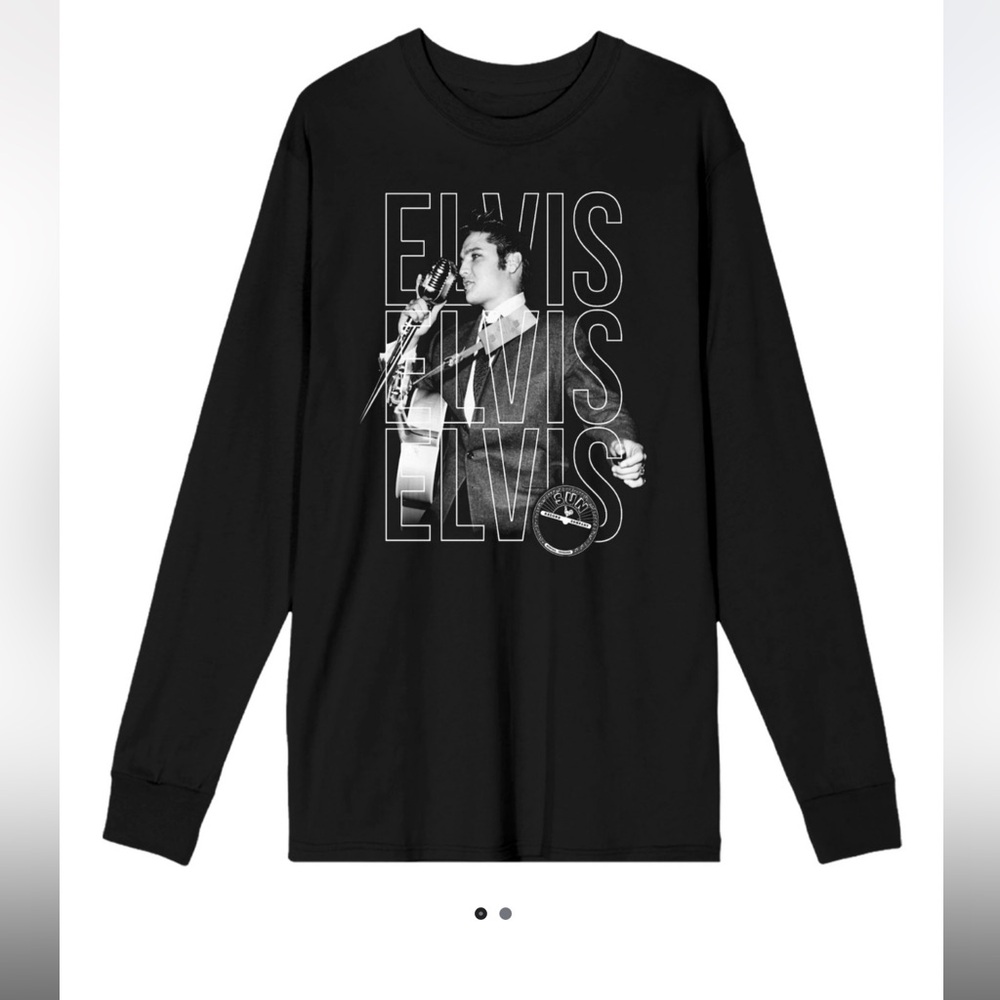 Men's Sun Records Elvis Repeat Long Sleeve Graphic Tee